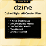 Dzine AI Premium | Yapay Zekâ Destekli Görsel Tasarım ve Düzenleme & Edit 3000 Kredi 1 Aylık