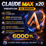 Claude Max Hesap x20 Kullanım | Gift Kod ile Aktivasyon | 1 Aylık Premium