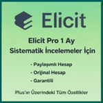 Elicit Pro Hesap – Sistematik İnceleme & Yapay Zeka Araştırma Asistanı | 1 Aylık (Paylaşımlı Hesap)