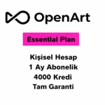 OpenArt AI Essential Hesap – Yapay Zeka Görsel & Video Üretici (4.000 Kredi) | 1 Aylık (Özel Hesap)