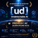Undetectable AI Hesap – AI Dedektör & İnsancıllaştırıcı (20.000 Kelime) | 1 Aylık (Özel Hesap)