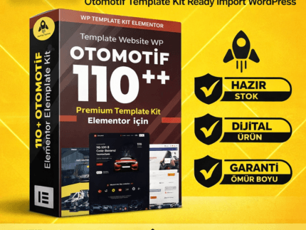 110+ Otomotif Elementor Template Kit – WordPress Otomotif Dealer & Bengkel Website Şablon Paketi (Ömür Boyu Lisans)