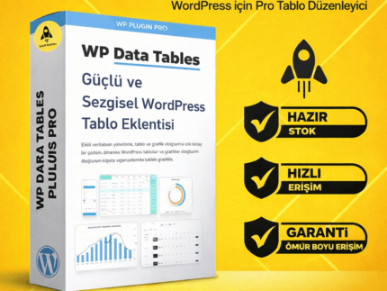 WP Data Table PRO – WordPress Veri Tablo Eklentisi (Ömür Boyu Lisans ve Güncelleme)