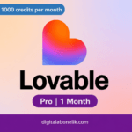 Lovable AI Pro | 1 Aylık 1020 Kredi | Kendi Hesabına Tanımlanır