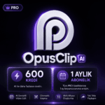 OpusClip Ai 1 Aylık 600 Kredi dijital abonelik ürünü