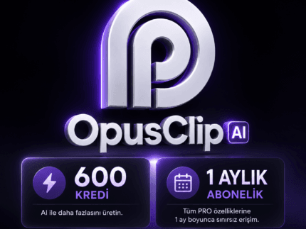 OpusClip Ai 1 Aylık 600 Kredi