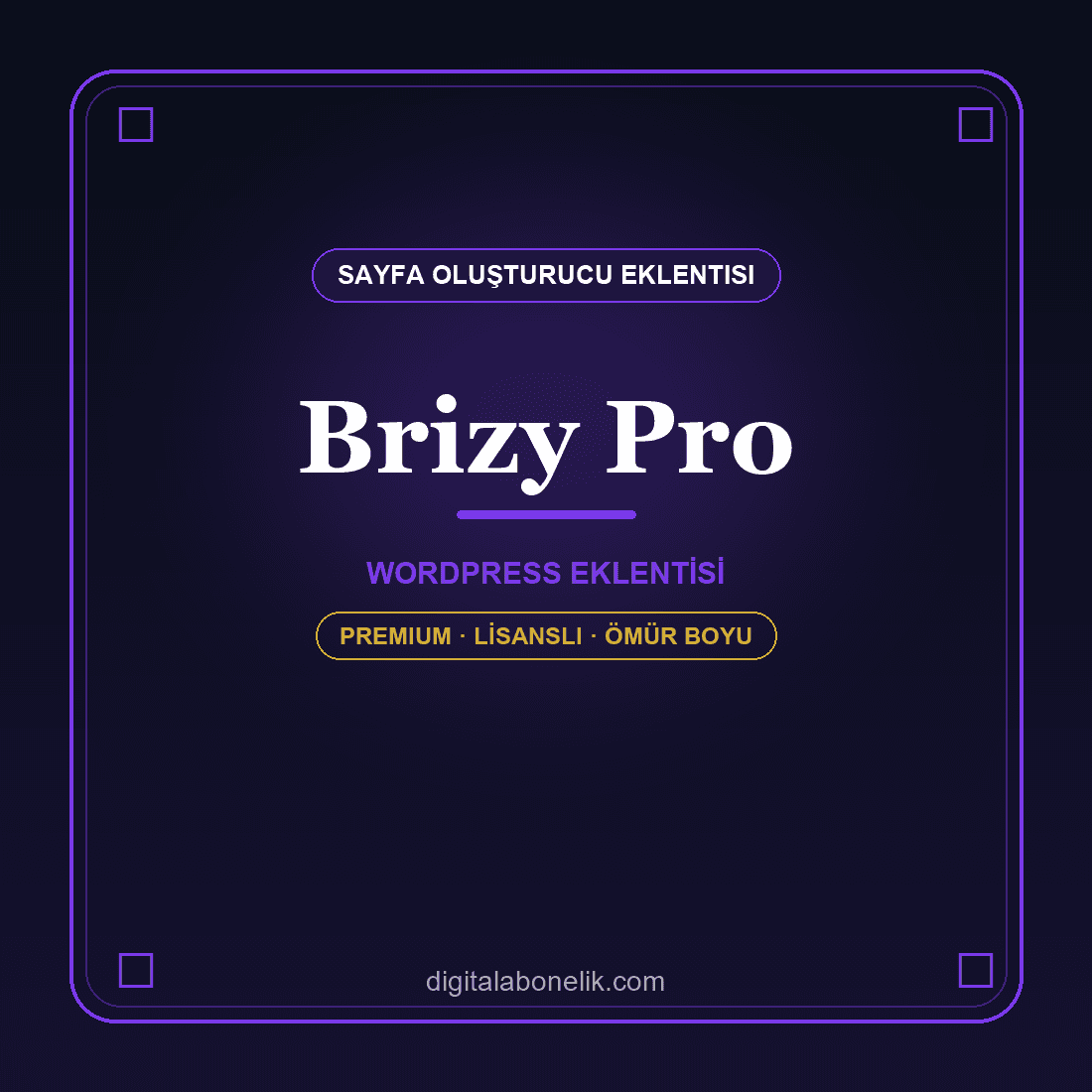 Brizy Pro - Sayfa Oluşturucu Eklentisi Brizy Pro WordPress eklentisi - DigitalAbonelik