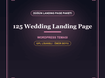 125 Düğün Landing Page – Elementor Şablon Koleksiyonu