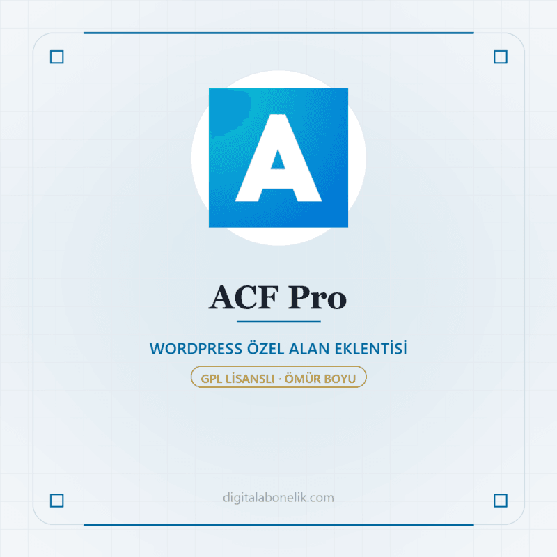 ACF Pro - Wordpress Özel Alan Eklenti̇si̇ - DigitalAbonelik