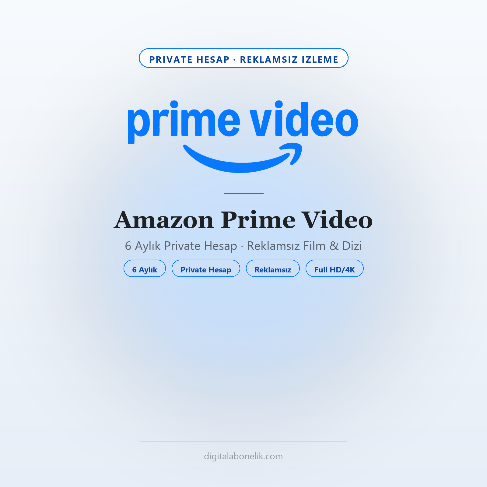 Amazon Prime Video Amazon Prime Video 6 Aylık Private Hesap Reklamsız - DigitalAbonelik