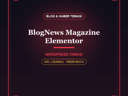 BlogNews – Dergi & Haber Elementor WordPress Teması