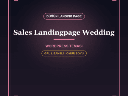 Sales Wedding – Düğün Davetiye & Satış Landing Page