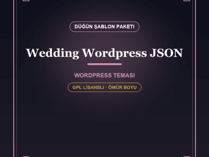 Wedding – Düğün WordPress JSON Şablon Paketi