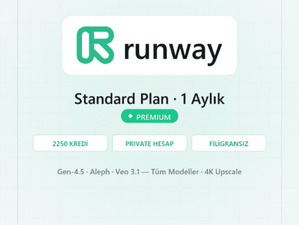 Runway Standard Plan 1 Aylık 2250 Kredi - DigitalAbonelik