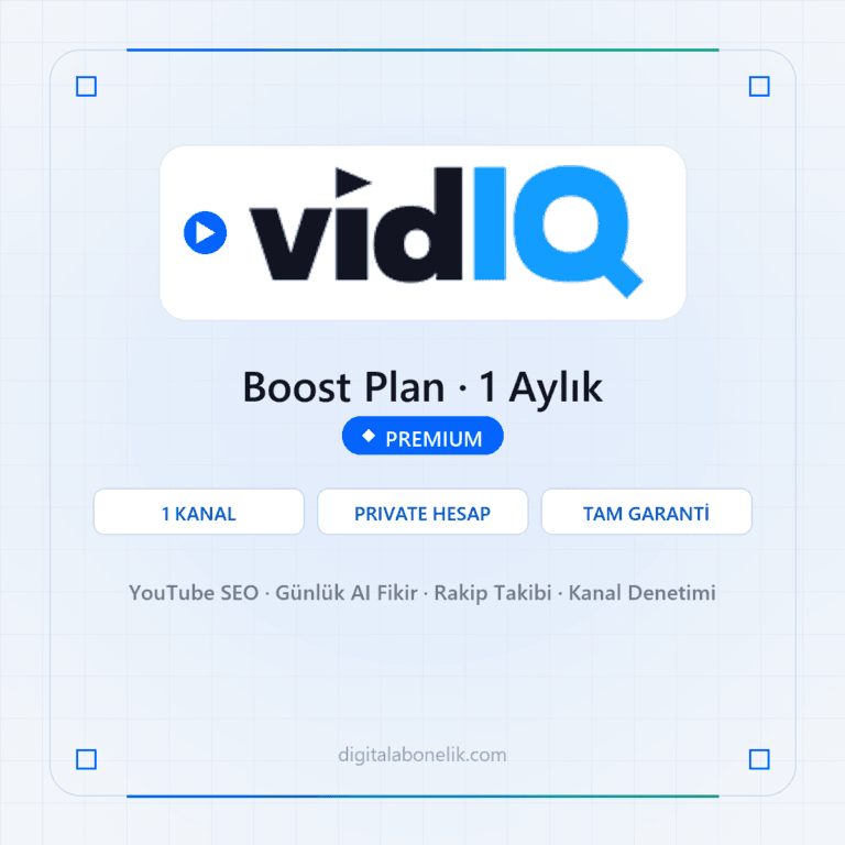 vidIQ Boost Plan 1 Aylık YouTube SEO Aracı - DigitalAbonelik