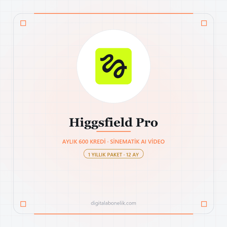Higgsfield Pro 12 Aylık - DigitalAbonelik