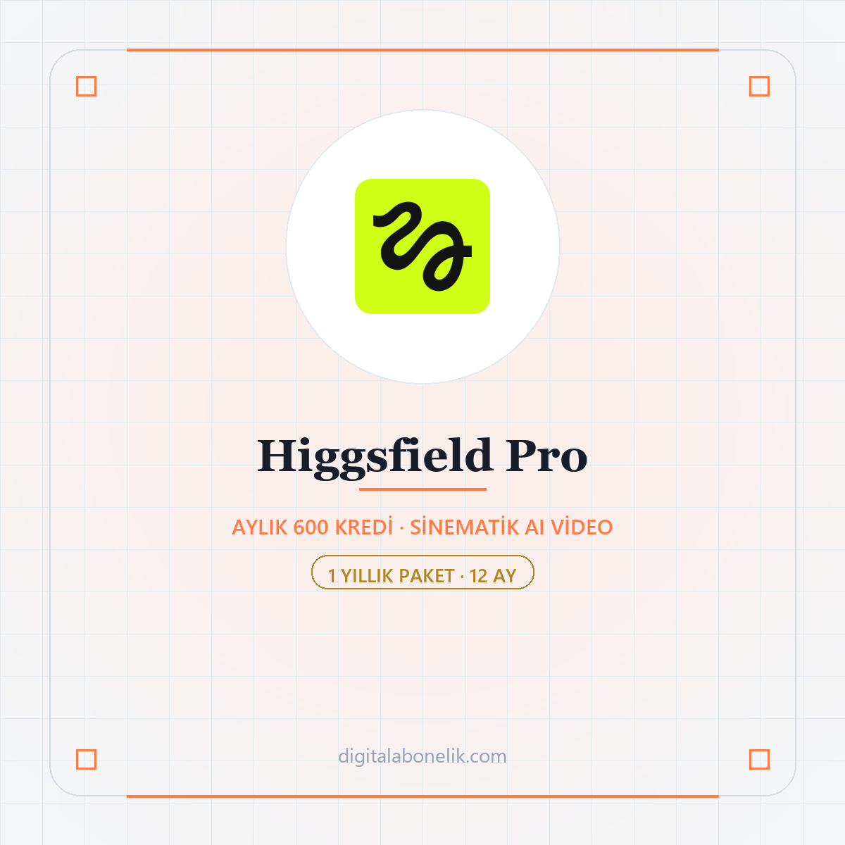 Higgsfield Pro 12 Aylık Higgsfield Pro 12 Aylık - DigitalAbonelik